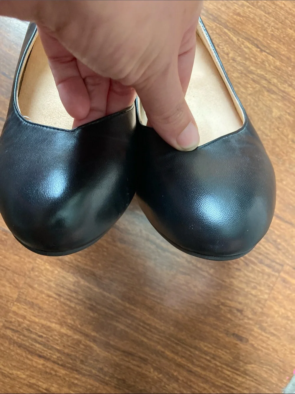 Vionic Black Leather Wedge Pumps with Croc-Textured Heel Sz 7